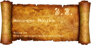 Weninger Mónika névjegykártya